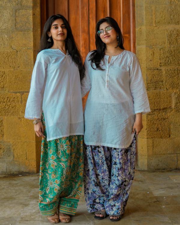 Purple Farshi (2) Minimal Bliss | White Line Kurta