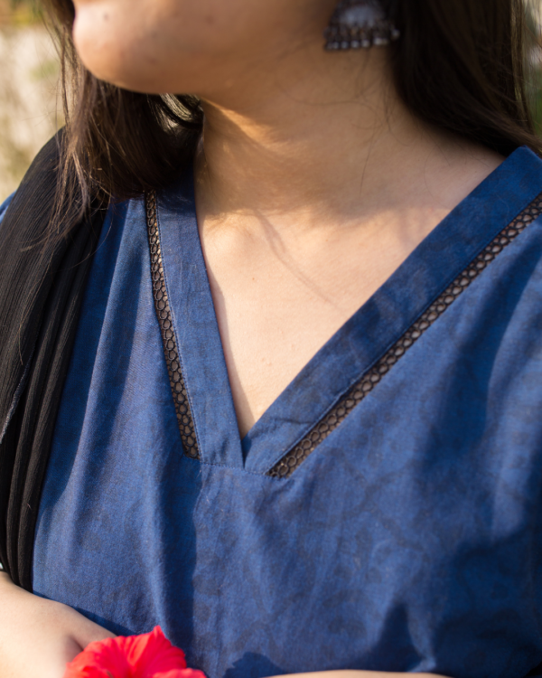 Blue and Black Block Print (1) Suit