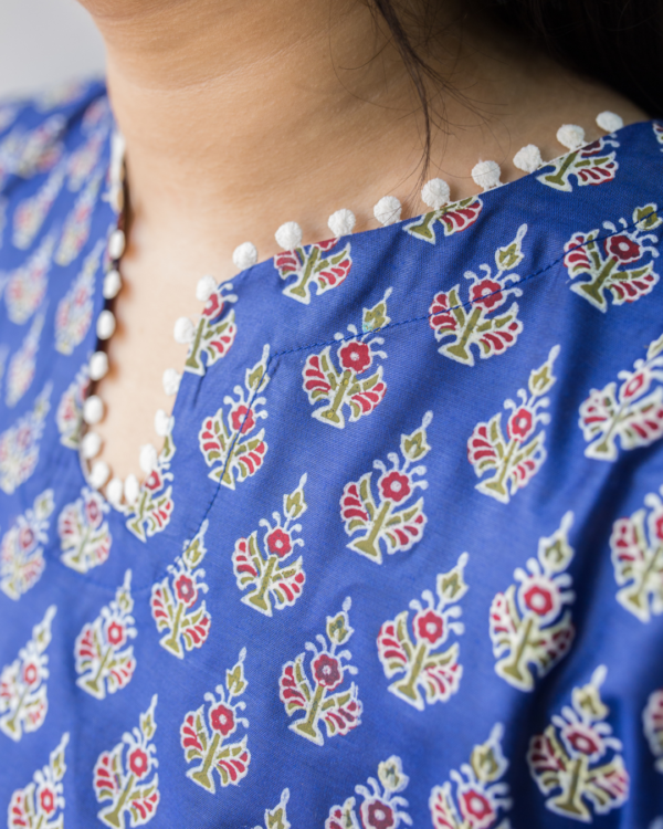 Blue and White Block Print (1) Kurta