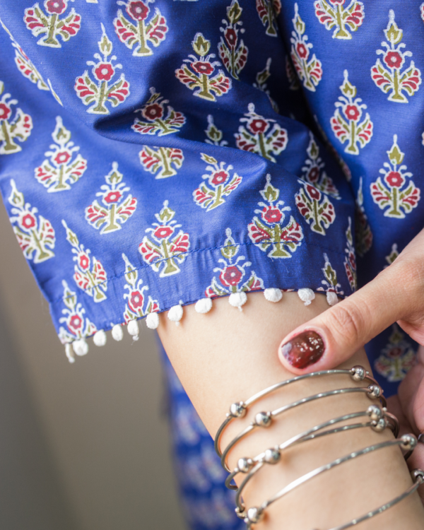 Blue and White Block Print (2) Kurta