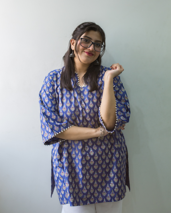 Blue and White block print (4) Kurta
