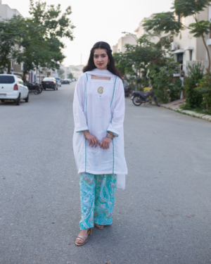 Green and white Co-ord set